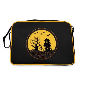 Halloween Time Creepy Halloween Haunted Castle - Sac Retro - noir/or - Dos