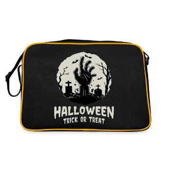 Halloween Trick Or Treat Zombie Hand in Graveyard - Retro Bag - black/gold - Back