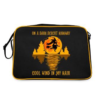 Vol de sorcière à la pleine lune effrayant Halloween Design - Sac Retro - noir/or - Dos