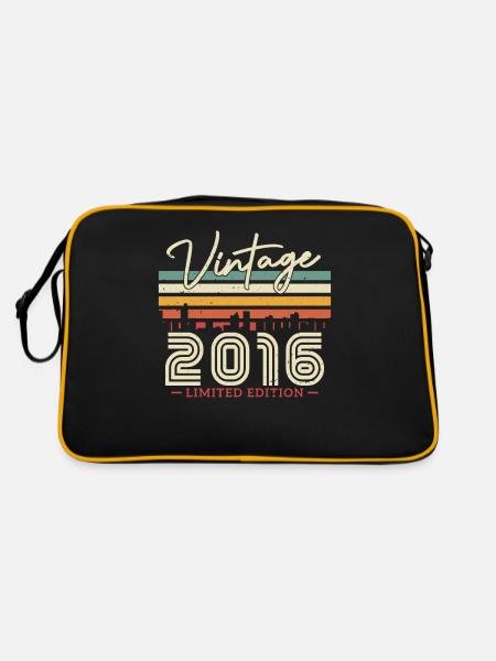 Vintage Birthday Gift 2016 - Retro Bag - black/gold - Back