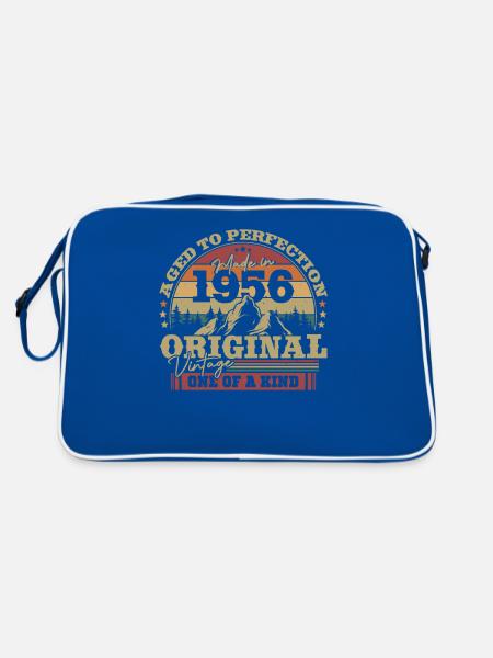 Vintage Gift 1956 67/68 years - Retro Bag - blue/white - Back