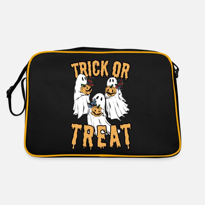 Trick or Treat Halloween design with ghosts Retro Bag