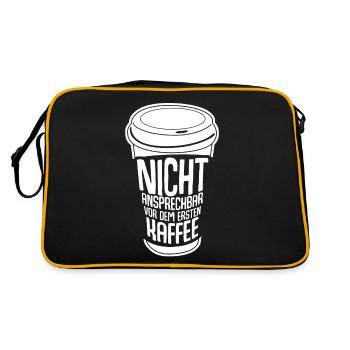Kaffee Kaffeebecher Kaffeetrinker - Retro Tasche - Schwarz/Gold - Hinten