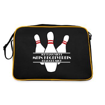 Kegeln Kegler Kegelverein - Retro Tasche - Schwarz/Gold - Hinten
