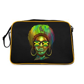 Jamaika - Retro Tasche - Schwarz/Gold - Hinten