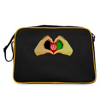 Afghanistan - Retro Tasche - Schwarz/Gold - Hinten