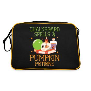 Magie au tableau noir et potions de citrouille Halloween - Sac Retro - noir/or - Dos
