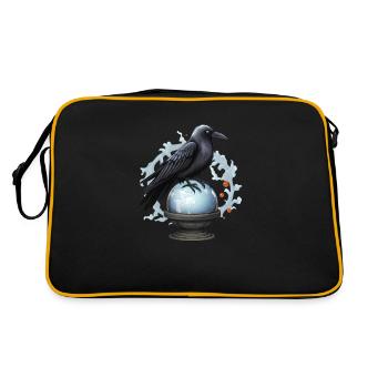 Corbeau d’Halloween mystique et magique sur balle - Sac Retro - noir/or - Dos