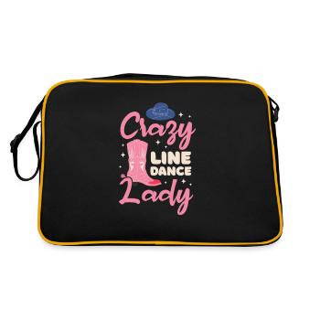 Linedance Country Line Dancer Linedancing Geschenk - Retro Tasche - Schwarz/Gold - Hinten