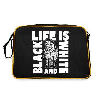 Life is black and white like a zebra - Retro Bag - black/gold - Back