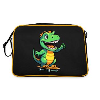 Cool T-Rex skates! Dino power on the Skateoard - Retro Bag - black/gold - Back