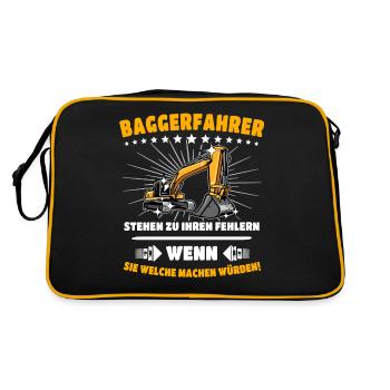 Baggerfuehrer Baggerfahrer - Retro Tasche - Schwarz/Gold - Hinten