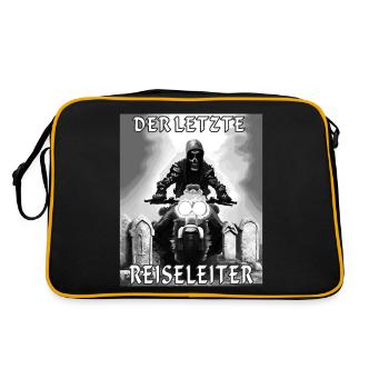MOTORRAD TOD DER LETZTE REISELEITER - Retro Tasche - Schwarz/Gold - Hinten