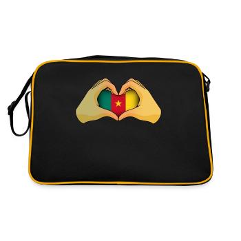 Kamerun - Retro Tasche - Schwarz/Gold - Hinten