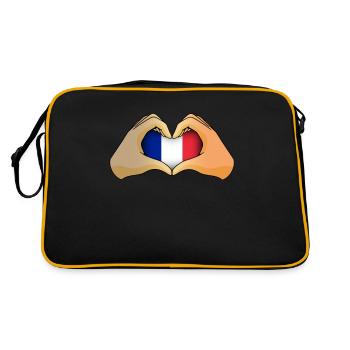 Frankreich - Retro Tasche - Schwarz/Gold - Hinten