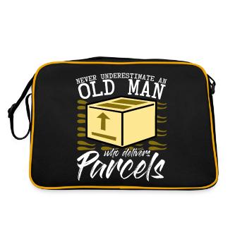 Parcel deliverer, postman, parcel carrier - Retro Bag - black/gold - Back
