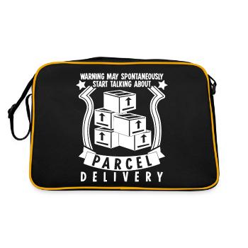 Parcel carrier, postman, parcel delivery man - Retro Bag - black/gold - Back