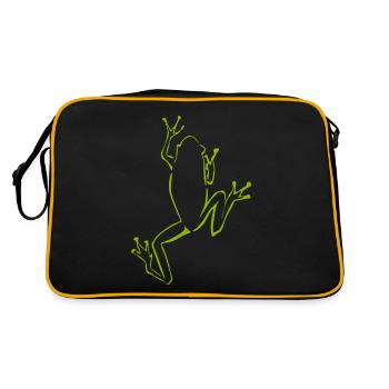 Frosch Frösche - Retro Tasche - Schwarz/Gold - Hinten