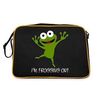 Frog I am freaking out frogs - Retro Bag - black/gold - Back