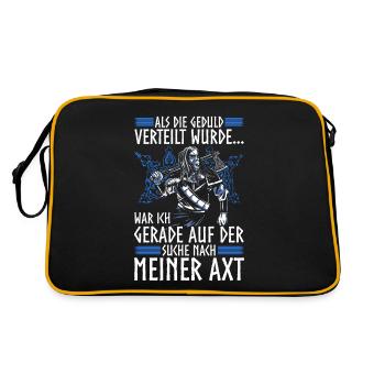 Als die Geduld verteilt wurde - Wikinger - Retro Tasche - Schwarz/Gold - Hinten