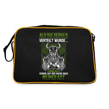 Als die Geduld verteilt wurde - Wikinger - Retro Tasche - Schwarz/Gold - Hinten