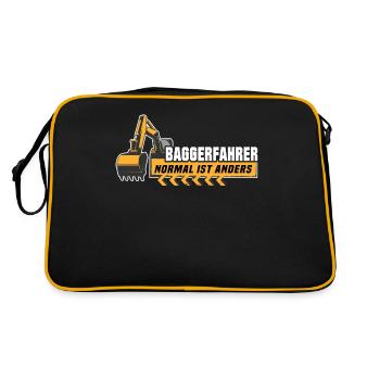 Baggerführer - Retro Tasche - Schwarz/Gold - Hinten
