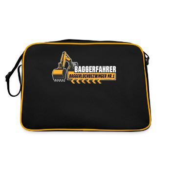Baggerführer - Retro Tasche - Schwarz/Gold - Hinten