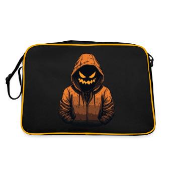 Creepy cool Jack O'Lantern with red hoodie - Retro Bag - black/gold - Back