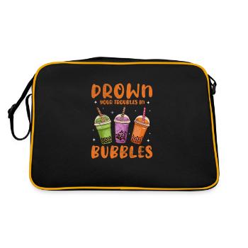 Bubble Tea Boba Tea Kawaii Cadeau - Sac Retro - noir/or - Dos