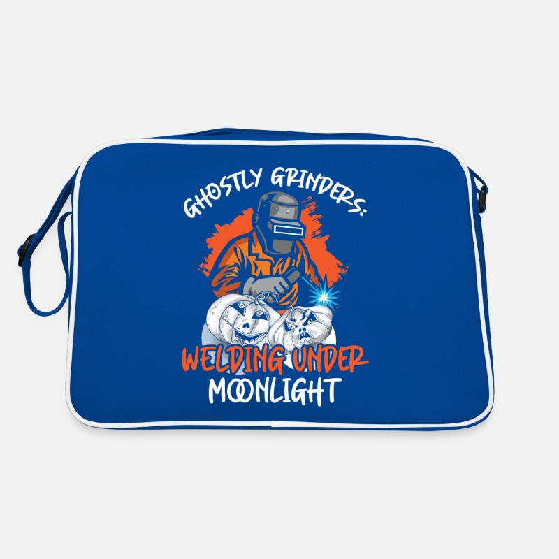 Ghostly grinders: welding in the moonlight Retro Bag