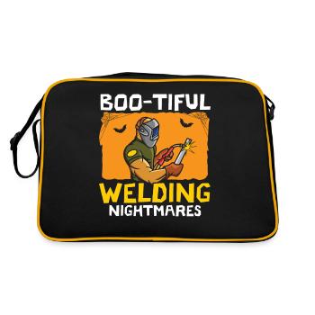 Gespenstische Schweißer-Albträume Schweißer Hallow - Retro Tasche - Schwarz/Gold - Hinten