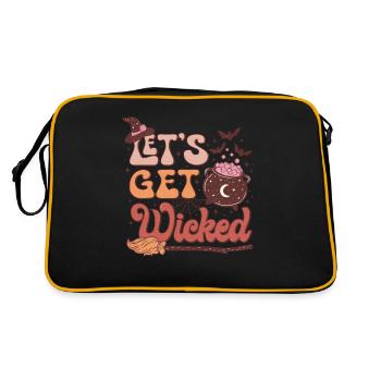 Let's Get Wicked: Vintage Halloween Hexen Design - Retro Tasche - Schwarz/Gold - Hinten