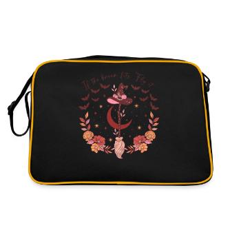 Vintage Halloween Design: If The Broom Fits Fly It - Retro Tasche - Schwarz/Gold - Hinten
