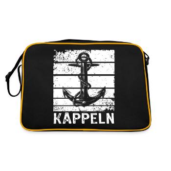 Kappeln Sprüche Kappelner Spruch - Retro Tasche - Schwarz/Gold - Hinten