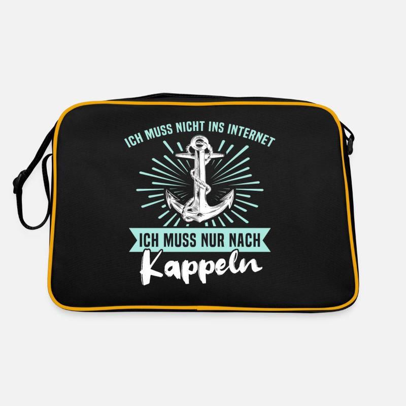 Kappeln Sprüche Kappelner Spruch - Retro Tasche - Schwarz/Gold