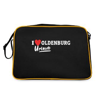 Oldenburg Liebe Oldenburger - Retro Tasche - Schwarz/Gold - Hinten