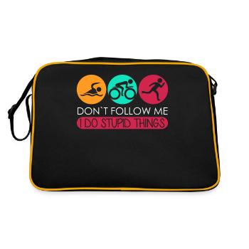 Triathlon Triathlètes Drôles Triathlète - Sac Retro - noir/or - Dos