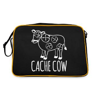 Geocacher Cache Cow Treasure Hunt Geocache - Retro Bag - black/gold - Back