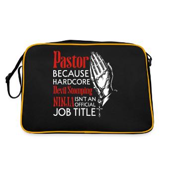 Pastor Job Title - Retro Bag - black/gold - Back