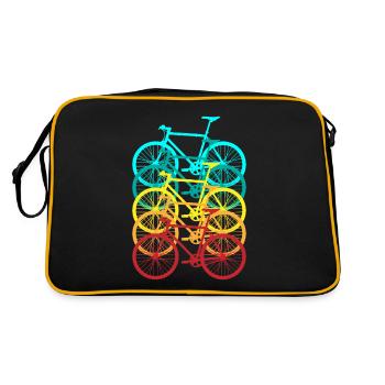 Fahrrad in Retro-Farben, cooles MTB-Design Radler - Retro Tasche - Schwarz/Gold - Hinten