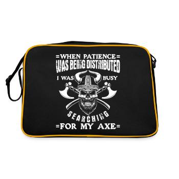 Als die Geduld verteilt wurde - Wikinger - Retro Tasche - Schwarz/Gold - Hinten