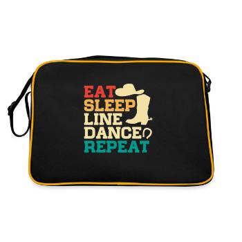 Linedance Country Line Dancer Linedancing Geschenk - Retro Tasche - Schwarz/Gold - Hinten