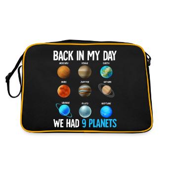 À mon époque, nous avions neuf planètes dans un espace amusant - Sac Retro - noir/or - Dos