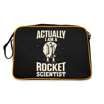 En fait, je suis un scientifique de fusée drôle de l’espace - Sac Retro - noir/or - Dos