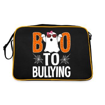 Mobbing-Prävention Funny Boo Unity Day Ende - Retro Tasche - Schwarz/Gold - Hinten