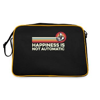 Happiness Is Not Automatic Pedal Shift Car Manual - Retro Bag - black/gold - Back