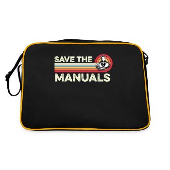 Speichern Sie die Handbücher Real Car Manual Stick Handbuch - Retro Tasche - Schwarz/Gold - Hinten
