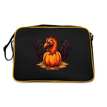 Poulet Citrouille Lazy Halloween Costume de fête - Sac Retro - noir/or - Dos