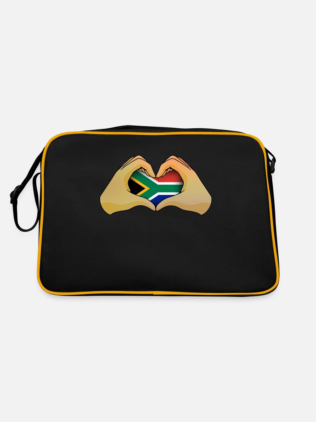 Afrique du Sud - Sac Retro - noir/or - Dos