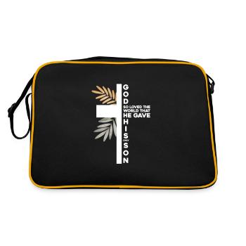 Bible Bible Verse Christian Proverbs Jesus Gift - Retro Bag - black/gold - Back